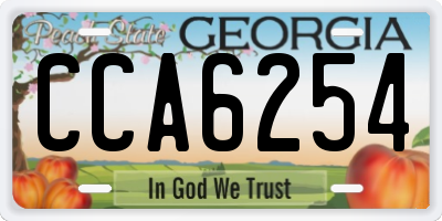 GA license plate CCA6254