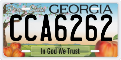 GA license plate CCA6262