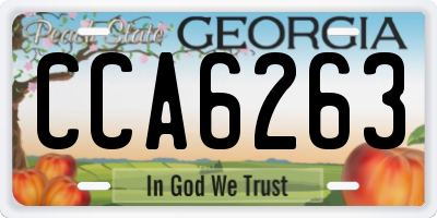 GA license plate CCA6263