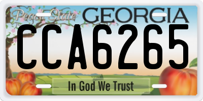 GA license plate CCA6265