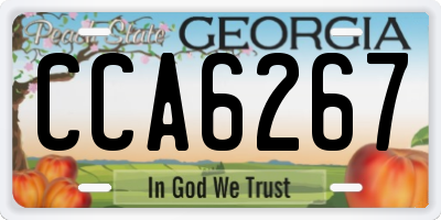 GA license plate CCA6267
