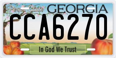 GA license plate CCA6270