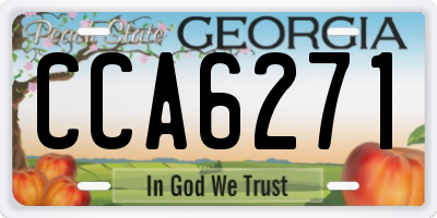 GA license plate CCA6271
