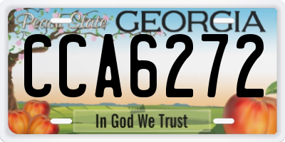 GA license plate CCA6272