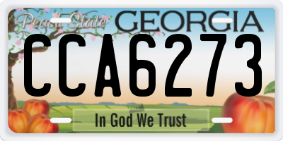 GA license plate CCA6273