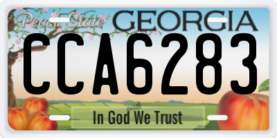 GA license plate CCA6283