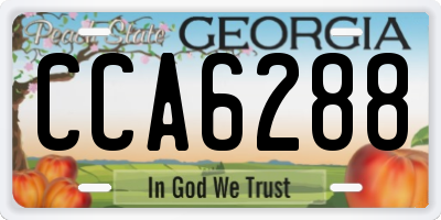 GA license plate CCA6288