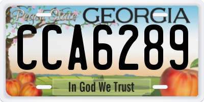 GA license plate CCA6289