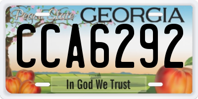 GA license plate CCA6292