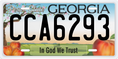 GA license plate CCA6293