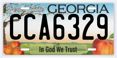 GA license plate CCA6329