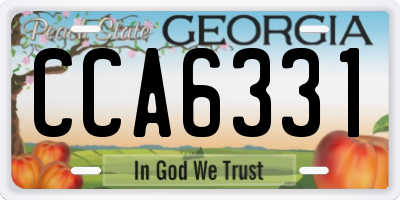 GA license plate CCA6331