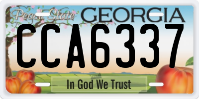 GA license plate CCA6337
