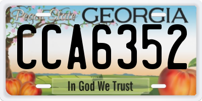 GA license plate CCA6352