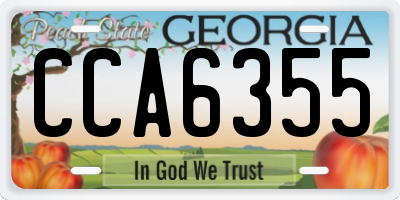GA license plate CCA6355