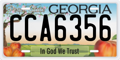 GA license plate CCA6356