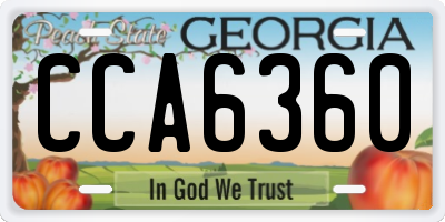 GA license plate CCA6360