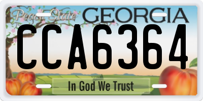 GA license plate CCA6364