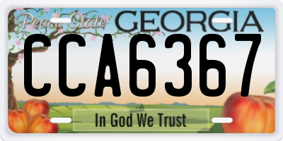 GA license plate CCA6367
