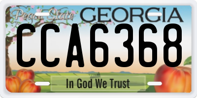 GA license plate CCA6368