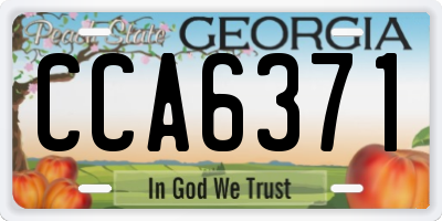 GA license plate CCA6371