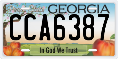 GA license plate CCA6387