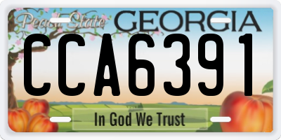 GA license plate CCA6391