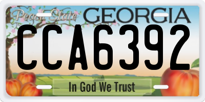 GA license plate CCA6392