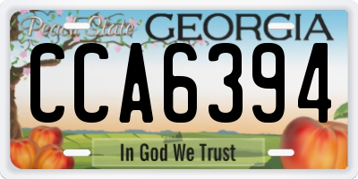 GA license plate CCA6394