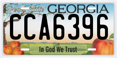 GA license plate CCA6396