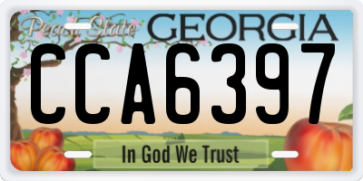GA license plate CCA6397