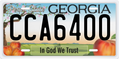 GA license plate CCA6400