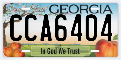 GA license plate CCA6404