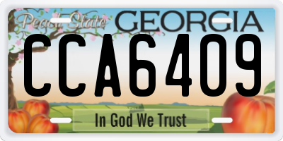 GA license plate CCA6409