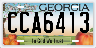 GA license plate CCA6413