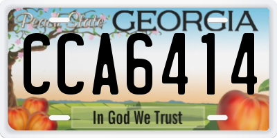 GA license plate CCA6414