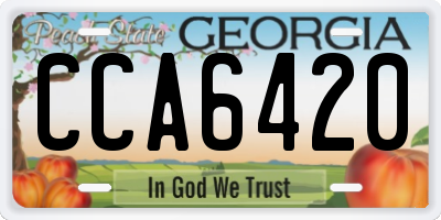GA license plate CCA6420