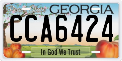 GA license plate CCA6424