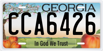 GA license plate CCA6426