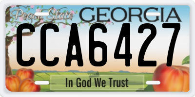 GA license plate CCA6427
