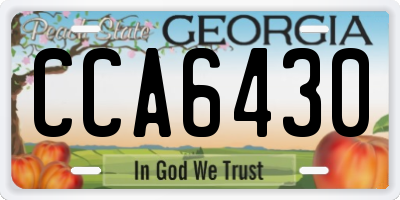 GA license plate CCA6430