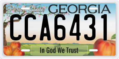 GA license plate CCA6431