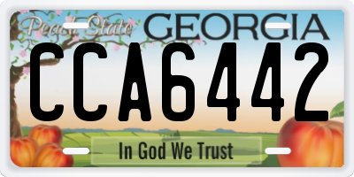 GA license plate CCA6442