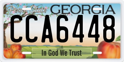 GA license plate CCA6448