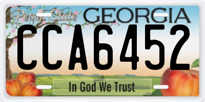 GA license plate CCA6452
