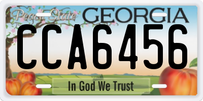 GA license plate CCA6456