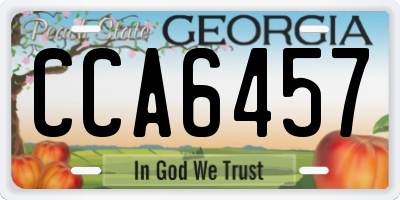 GA license plate CCA6457