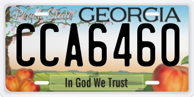 GA license plate CCA6460