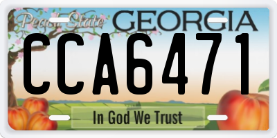 GA license plate CCA6471