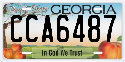 GA license plate CCA6487